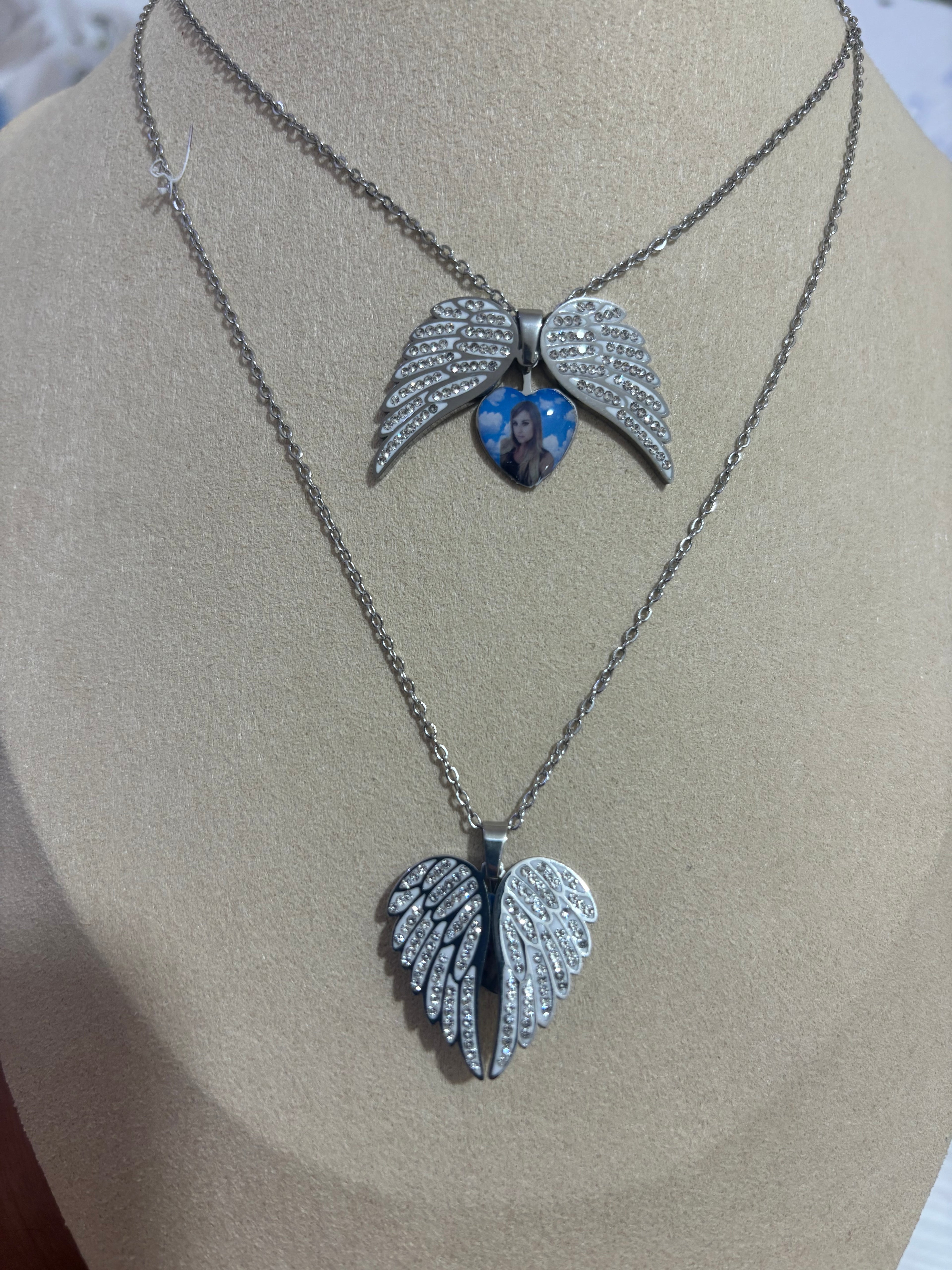 Collana ali d'angelo con cuore