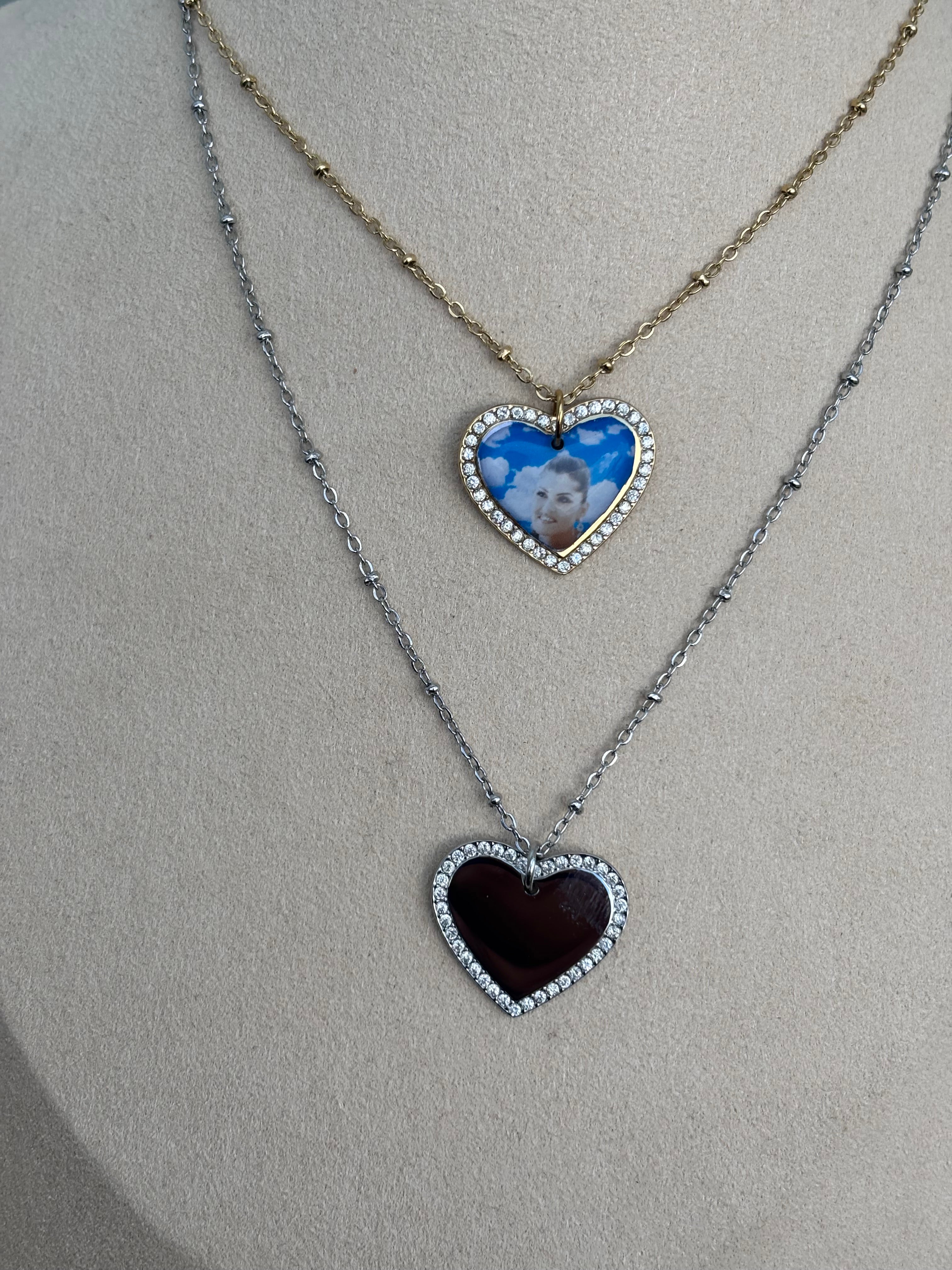 Collana cuore strass